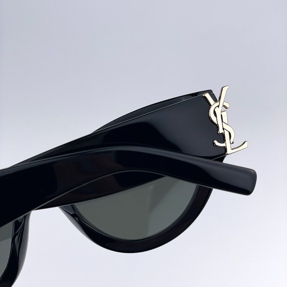 Saint Laurent SLM94 001 BRAND NEW Sunglasses Black Grey Cat Eye Women - Picture 7 of 15